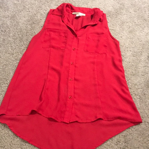 red button up tank - Picture 1 of 2
